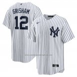 Camiseta Beisbol Hombre New York Yankees Trent Grisham Primera Replica Blanco