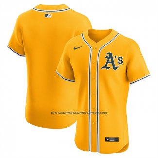 Camiseta Beisbol Hombre Oakland Athletics Alterno 2 Elite Amarillo