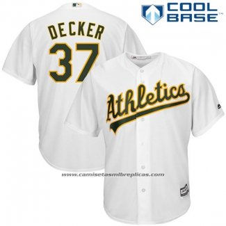 Camiseta Beisbol Hombre Oakland Athletics Jaff Decker Blanco Cool Base