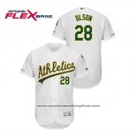 Camiseta Beisbol Hombre Oakland Athletics Matt Olson 150th Aniversario Patch Autentico Flex Base Blanco