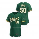Camiseta Beisbol Hombre Oakland Athletics Mike Fiers Autentico 2020 Alterno Verde