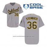 Camiseta Beisbol Hombre Oakland Athletics Terry Steinbach 36 Gris Cool Base