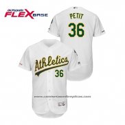 Camiseta Beisbol Hombre Oakland Athletics Yusmeiro Petit 150th Aniversario Patch Autentico Flex Base Blanco