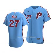 Camiseta Beisbol Hombre Philadelphia Phillies Aaron Nola Autentico Alterno 2020 Azul