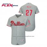Camiseta Beisbol Hombre Philadelphia Phillies Aaron Nola Flex Base Gris