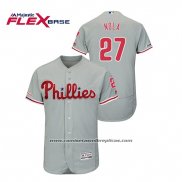 Camiseta Beisbol Hombre Philadelphia Phillies Aaron Nola Flex Base Gris