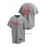 Camiseta Beisbol Hombre Philadelphia Phillies Andrew Mccutchen Replica Road Gris