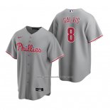 Camiseta Beisbol Hombre Philadelphia Phillies Freddy Galvis Replica Road Gris