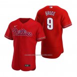 Camiseta Beisbol Hombre Philadelphia Phillies Jay Bruce Autentico Alterno 2020 Rojo