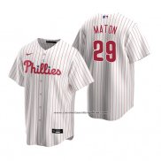 Camiseta Beisbol Hombre Philadelphia Phillies Nick Maton Replica Primera Blanco