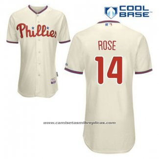 Camiseta Beisbol Hombre Philadelphia Phillies Pete Rose 14 Crema Alterno Cool Base