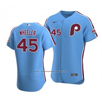 Camiseta Beisbol Hombre Philadelphia Phillies Zack Wheeler Autentico Alterno 2020 Azul