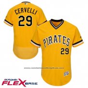 Camiseta Beisbol Hombre Pittsburgh Pirates Francisco Cervelli Autentico Collection Oro Flex Base