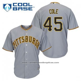 Camiseta Beisbol Hombre Pittsburgh Pirates Gerrit Cole 45 Gris Cool Base