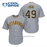 Camiseta Beisbol Hombre Pittsburgh Pirates Jeff Locke 49 Gris Cool Base