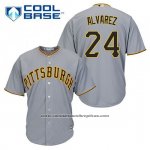 Camiseta Beisbol Hombre Pittsburgh Pirates Pedro Alvarez 24 Gris Cool Base