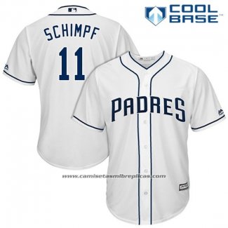 Camiseta Beisbol Hombre San Diego Padres 11 Ryan Schimpf Blanco 2017 Cool Base