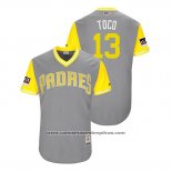 Camiseta Beisbol Hombre San Diego Padres Freddy Galvis 2018 LLWS Players Weekend Toco Gris