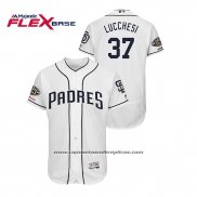 Camiseta Beisbol Hombre San Diego Padres Joey Lucchesi 150th Aniversario Patch Flex Base Blanco
