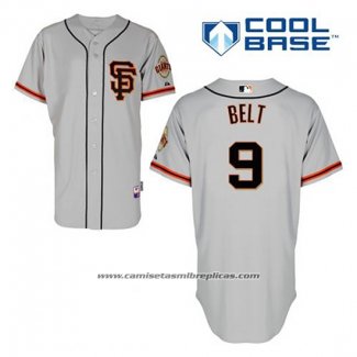 Camiseta Beisbol Hombre San Francisco Giants Brandon Belt 9 Gris Alterno Cool Base