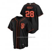 Camiseta Beisbol Hombre San Francisco Giants Buster Posey Replica Alterno Negro