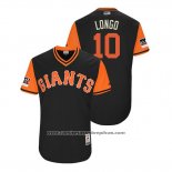 Camiseta Beisbol Hombre San Francisco Giants Evan Longoria 2018 LLWS Players Weekend Longo Negro