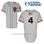 Camiseta Beisbol Hombre San Francisco Giants Mel Ott 4 Gris Alterno Cool Base