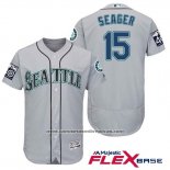 Camiseta Beisbol Hombre Seattle Mariners 15 Kyle Seager Gris 2017 Flex Base