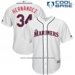 Camiseta Beisbol Hombre Seattle Mariners 2017 Estrellas y Rayas Felix Hernandez Blanco Cool Base