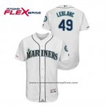 Camiseta Beisbol Hombre Seattle Mariners Wade Leblanc 150th Aniversario Patch Flex Base Blanco