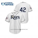 Camiseta Beisbol Hombre Tampa Bay Rays 2019 Jackie Robinson Day Cool Base Blanco