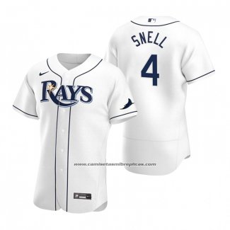 Camiseta Beisbol Hombre Tampa Bay Rays Blake Snell Autentico Primera Blanco