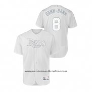 Camiseta Beisbol Hombre Tampa Bay Rays Brandon Lowe 2019 Players Weekend Autentico Blanco