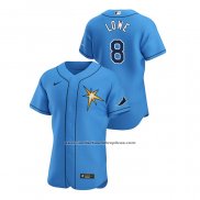 Camiseta Beisbol Hombre Tampa Bay Rays Brandon Lowe Autentico 2020 Alterno Azul