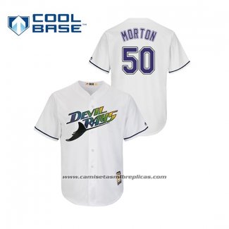 Camiseta Beisbol Hombre Tampa Bay Rays Charlie Morton Turn Back The Clock Cool Base Blanco