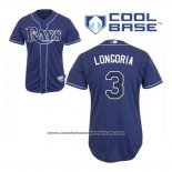 Camiseta Beisbol Hombre Tampa Bay Rays Evan Longoria 3 Alterno Cool Base Azul