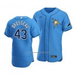 Camiseta Beisbol Hombre Tampa Bay Rays Mike Brosseau 2020 Alterno Autentico Azul