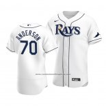 Camiseta Beisbol Hombre Tampa Bay Rays Nick Anderson Autentico Primera 2020 Blanco