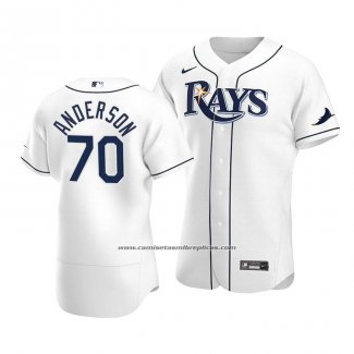 Camiseta Beisbol Hombre Tampa Bay Rays Nick Anderson Autentico Primera 2020 Blanco