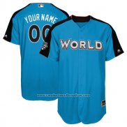 Camiseta Beisbol Hombre Team World 2017 All Star Personalizada Azul