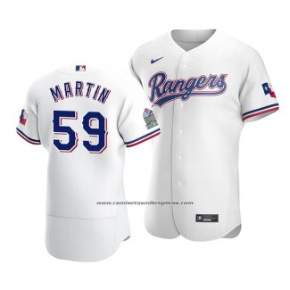 Camiseta Beisbol Hombre Texas Rangers Brett Martin Autentico Primera Blanco