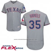 Camiseta Beisbol Hombre Texas Rangers Cole Hamels Gris Autentico Collection Flex Base