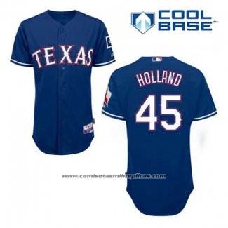 Camiseta Beisbol Hombre Texas Rangers Derek Holland 45 Azul Alterno Cool Base