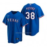 Camiseta Beisbol Hombre Texas Rangers Dj Peters Replica Alterno Azul
