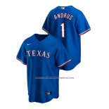 Camiseta Beisbol Hombre Texas Rangers Elvis Andrus Replica Alterno Azul