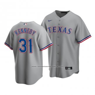 Camiseta Beisbol Hombre Texas Rangers Ian Kennedy Replica Road Gris