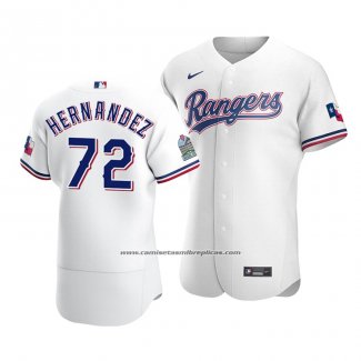 Camiseta Beisbol Hombre Texas Rangers Jonathan Hernandez Autentico Primera Blanco