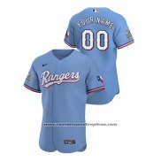 Camiseta Beisbol Hombre Texas Rangers Personalizada Autentico 2020 Alterno Azul