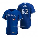 Camiseta Beisbol Hombre Toronto Blue Jays Brad Hand Autentico Alterno Azul
