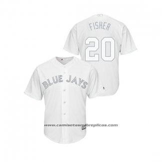 Camiseta Beisbol Hombre Toronto Blue Jays Derek Fisher 2019 Players Weekend Replica Blanco